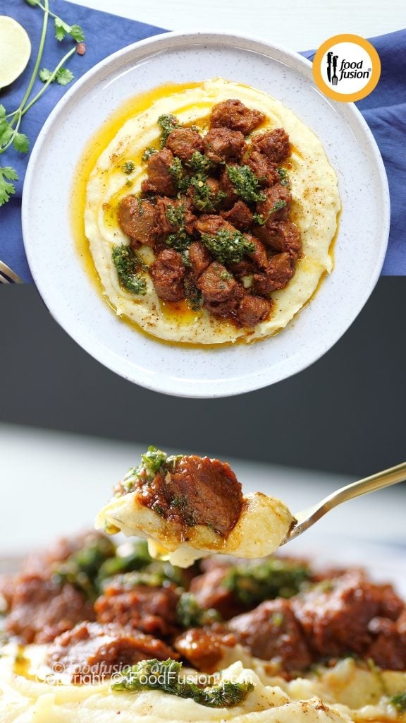 Fry Beef Boti with Mash Potato & Chimichurri Sauce – Food Fusion - Pakistani's No 1 Quick Recipe Pla